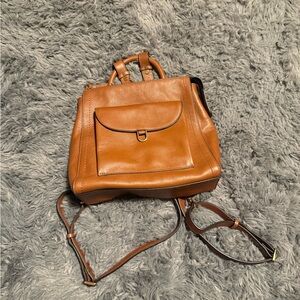 NWOT Fossil Parker Leather Small Backpack